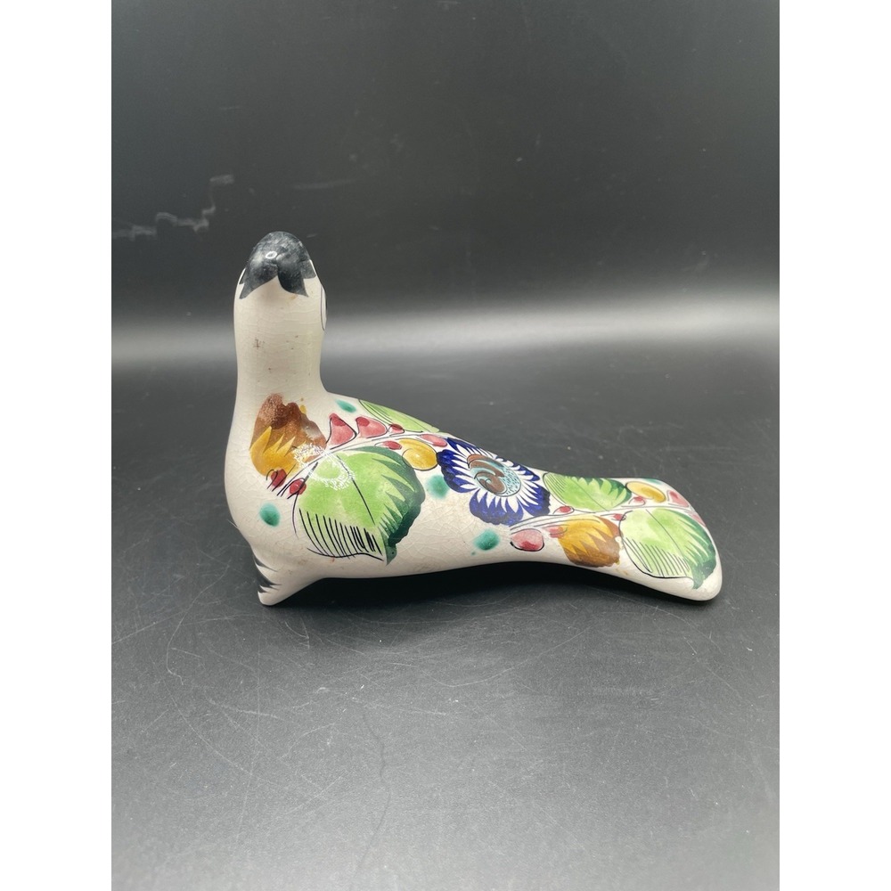 Vtg Hand painted Tonala Signed Pottery Bird folk art - Picture 6 of 10